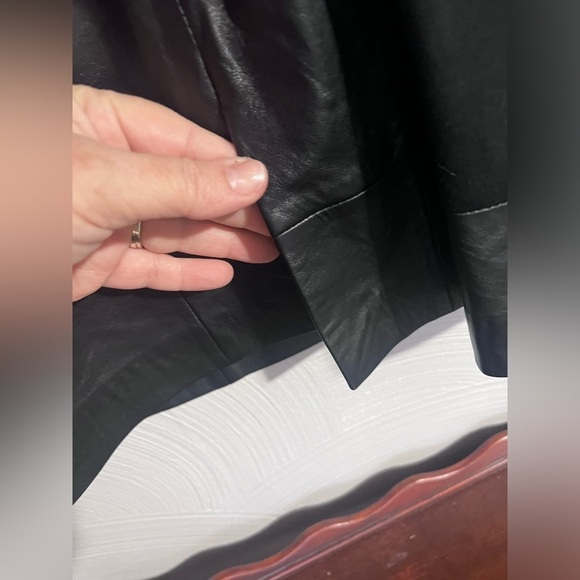 Antonio Melani Women Size 0 Sheath Dress Black Leather Panel Lined Cap Sleeve - Picture 4 of 6